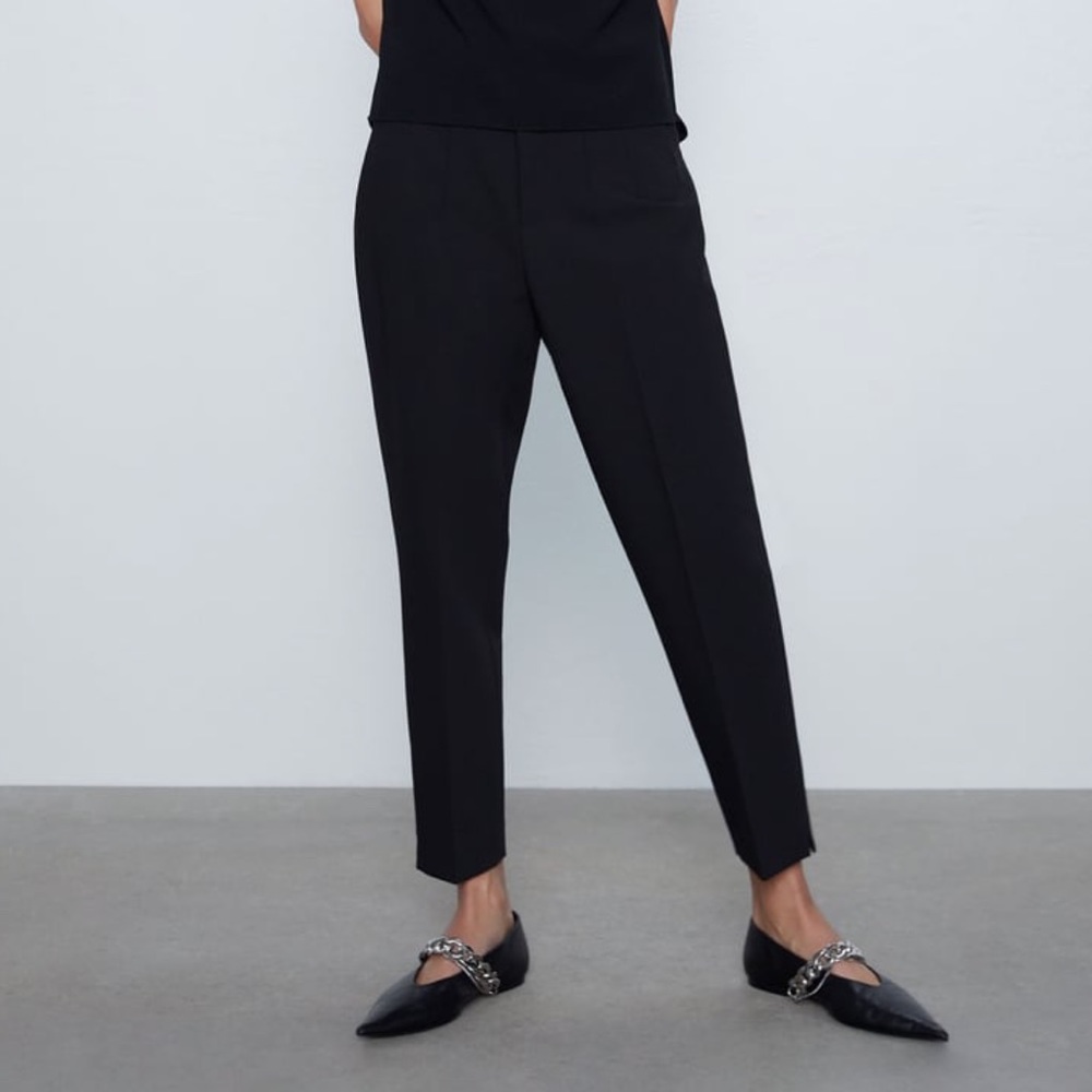 Zara Pleated Black Trousers